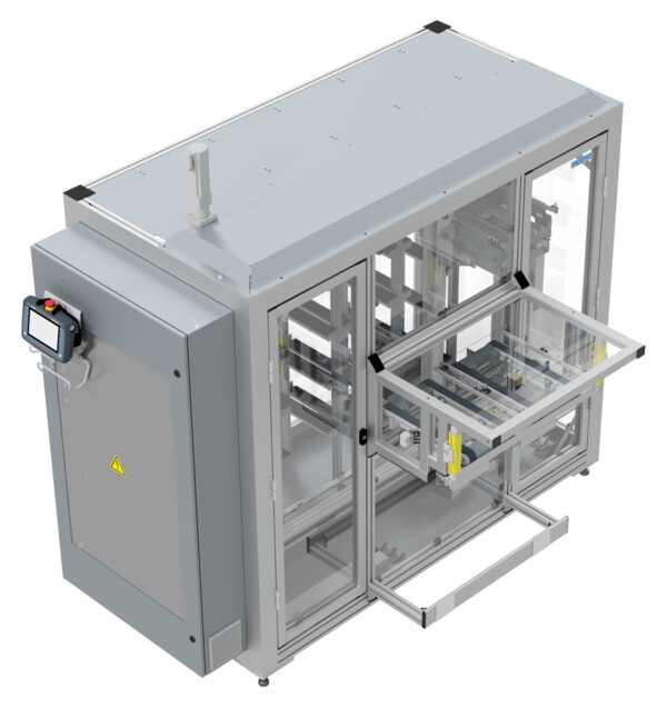 High bay storage for boxes - With Siemens S7-1512SP controller